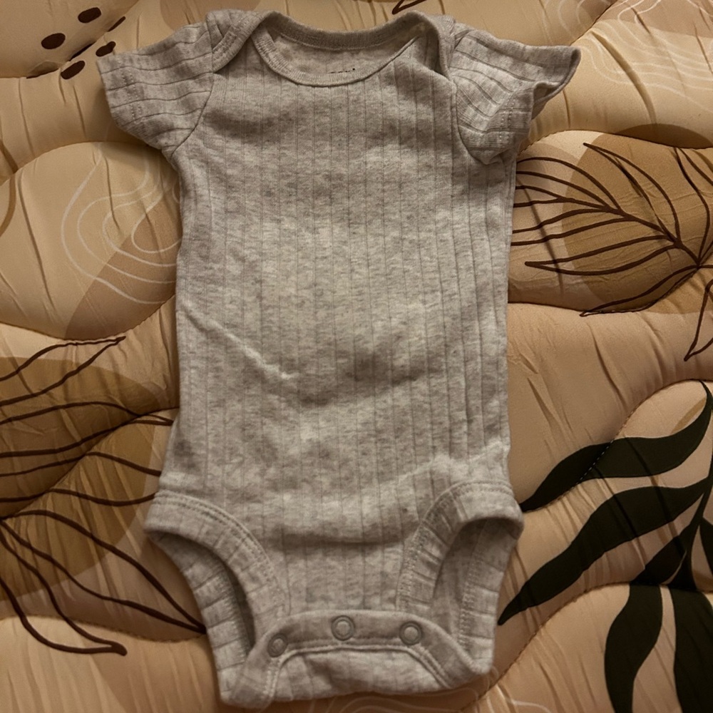 Carter's Light Gray Ribbed Bodysuit